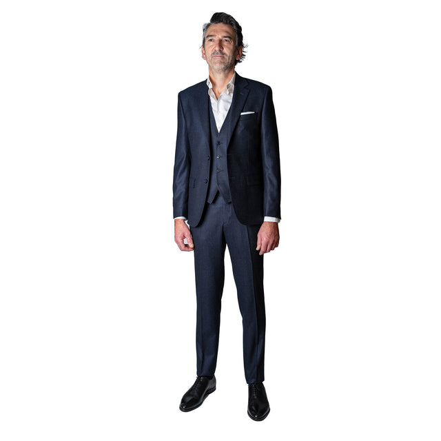 Costume "Copenhague" Bleu Marine en Tweed Chiné Vitale Barberis Canonico