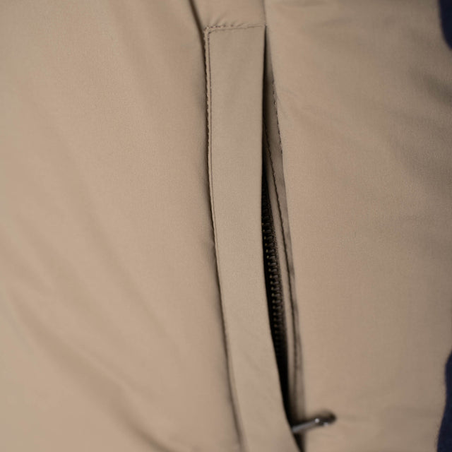 Gilet "Courcelles" Sans Manches Beige avec Col Fourrure Amovible