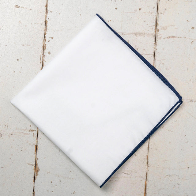 Pochette Coton Blanche Contour Marine