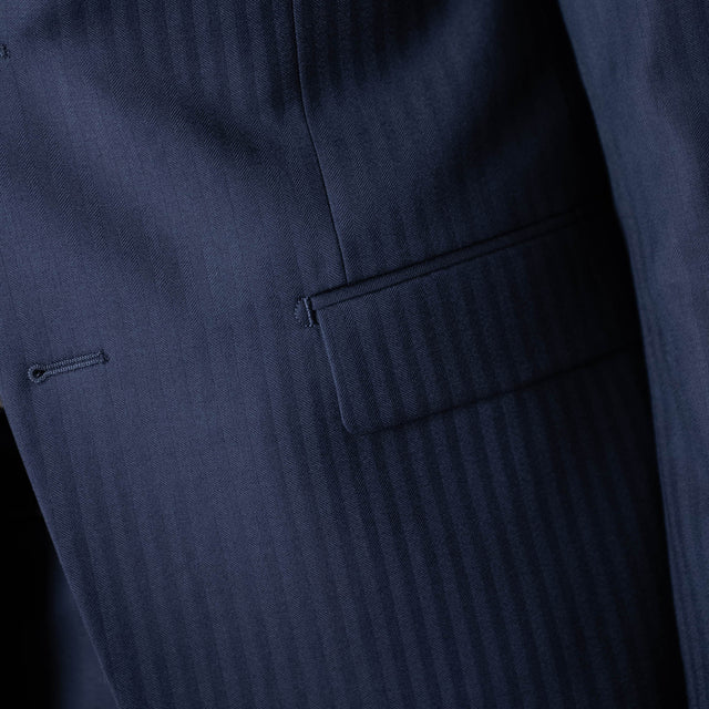 Costume "Londres" à Chevrons Bleu Marine Vitale Barberis Canonico
