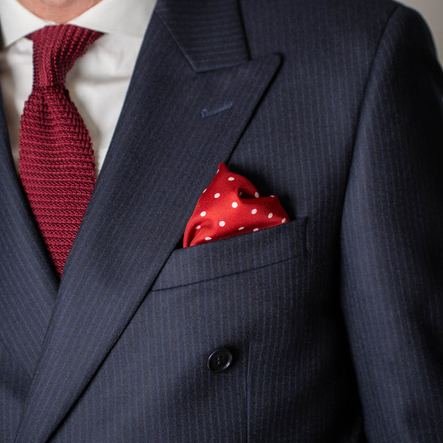 Costume Croisé "Oslo" en Flanelle Bleu Marine à Fines rayures Ciel Vitale Barberis Canonico