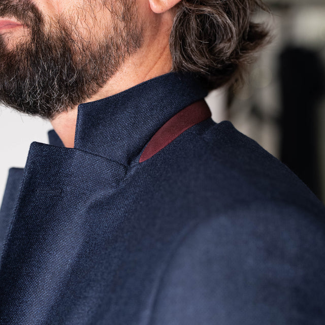 Veste "Bruxelles" Bleu Chinée Vitale Barberis Canonico