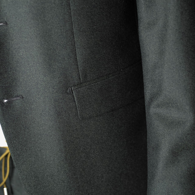 Veste "Edimbourg" Verte Foncée en Flanelle Vitale Barberis Canonico