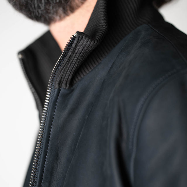 Bombers "Honfleur" en Nubuck Bleu Marine (Mouton Retourné)