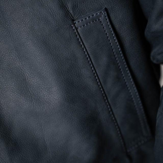 Bombers "Honfleur" en Nubuck Bleu Marine (Mouton Retourné)