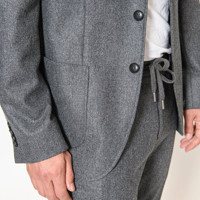 Veste "Ayrton" en Flanelle Grise Vitale Barberis Canonico