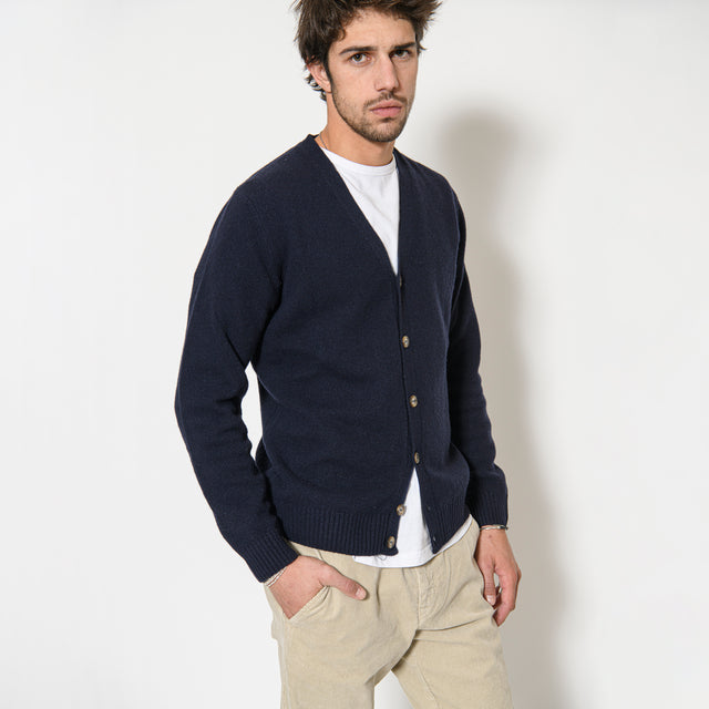 Cardigan "Biella" Boutonnés Bleu Marine