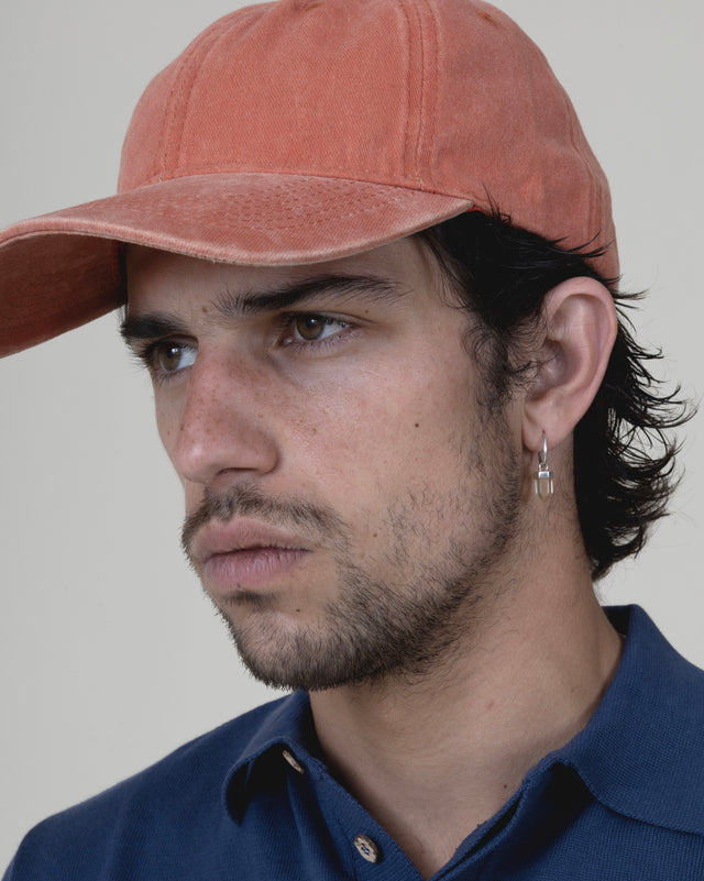 Casquette en Jean Orange Délavée