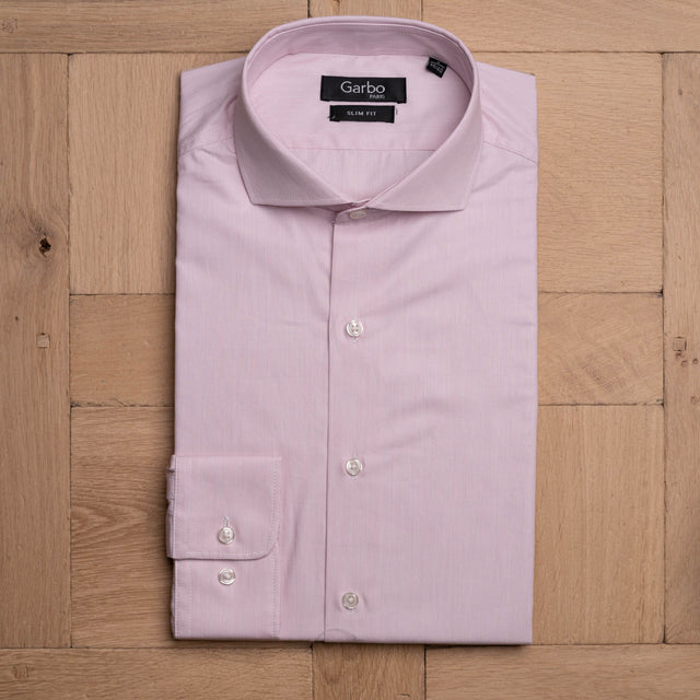 Chemise Col "Cutaway" à Fine Rayures Bordeaux A