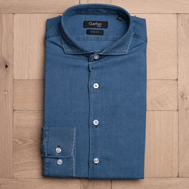 Chemise Col "Cutaway" en Twill Jean's