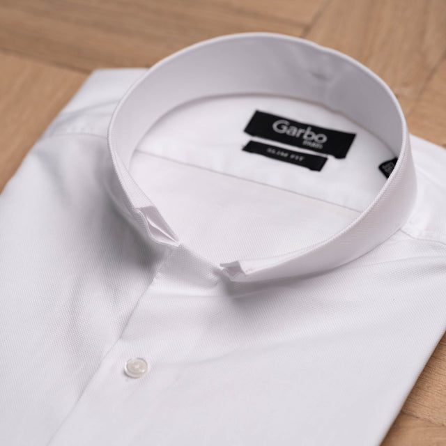 Chemise "Officier" Piquée Blanche