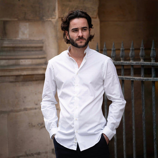 Chemise "Officier" Piquée Blanche