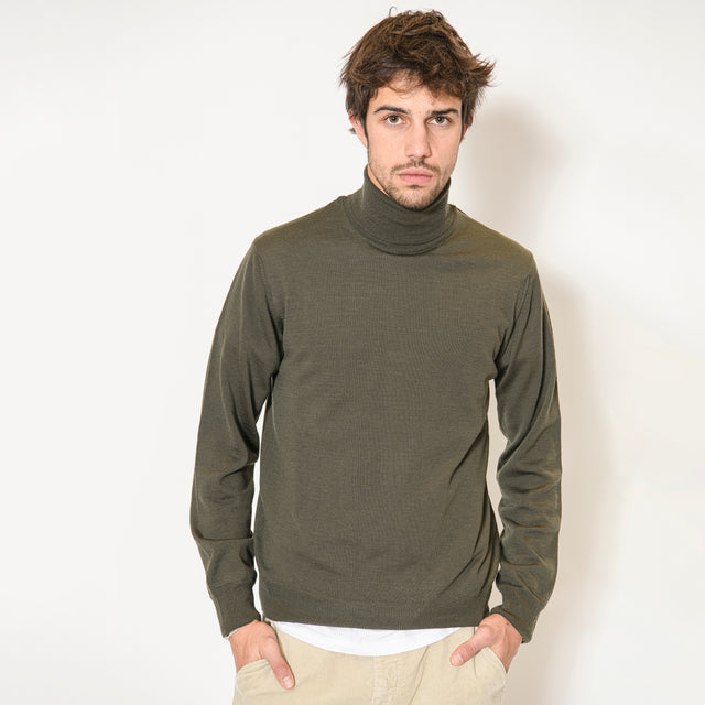 Pull Col Roulé "Biella" Kaki