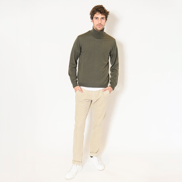Pull Col Roulé "Biella" Kaki