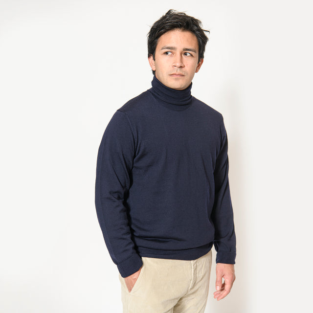 Pull Col Roulé "Biella" Bleu Marine