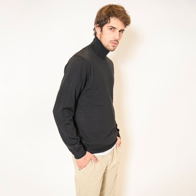 Pull Col Roulé "Biella" Noir