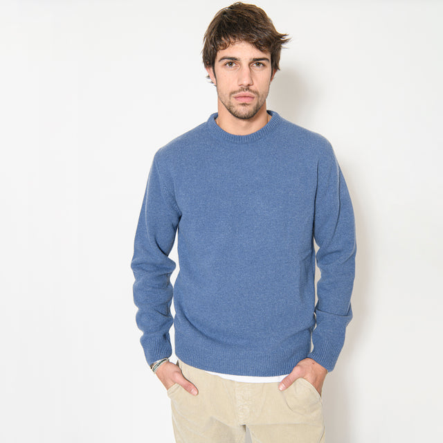 Pull Col Rond "Biella" Bleu Ciel