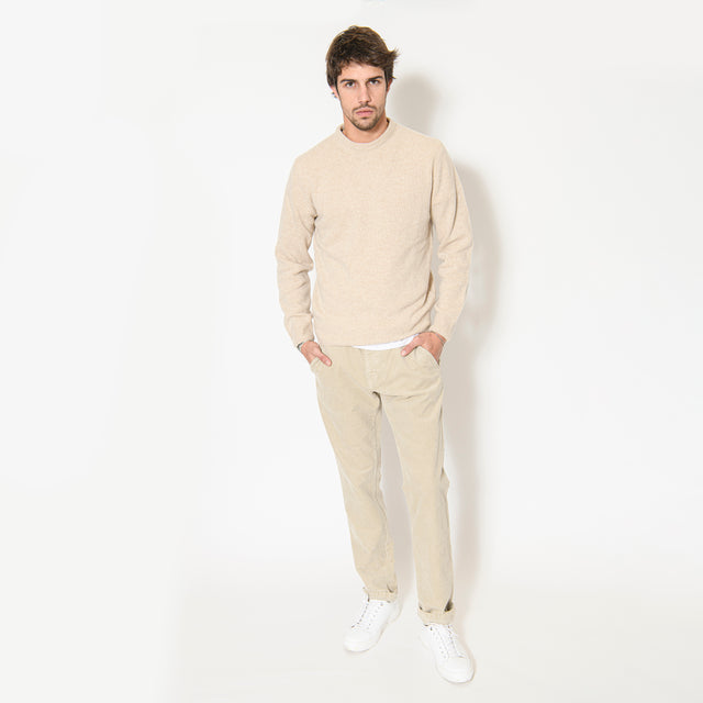 Pull Col Rond "Biella" Beige