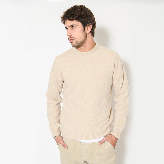 Pull Col Rond "Biella" Beige