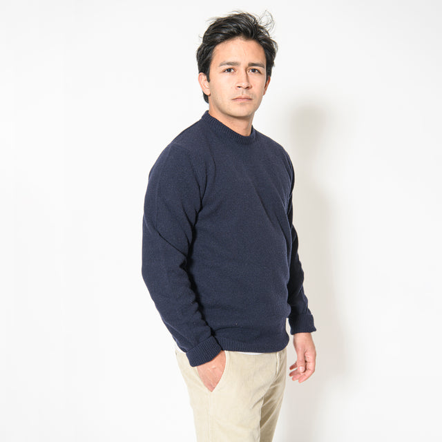 Pull Col Rond "Biella" Bleu Marine