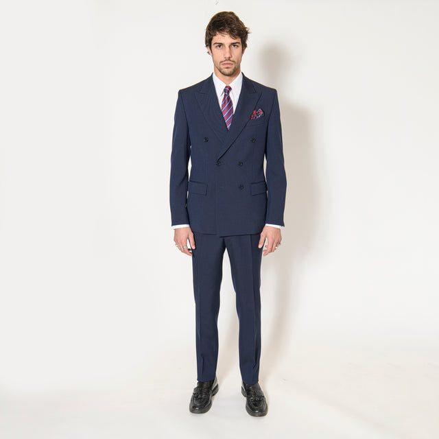 Costume Croisé "Calabre" en Twill Bleu Marine Angelico