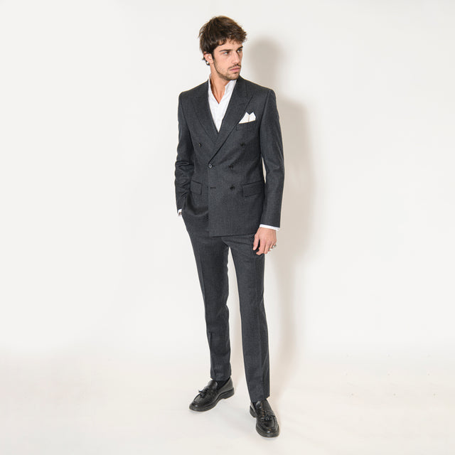 Costume Croisé "Florence" en Flanelle Gris Anthracite Reda