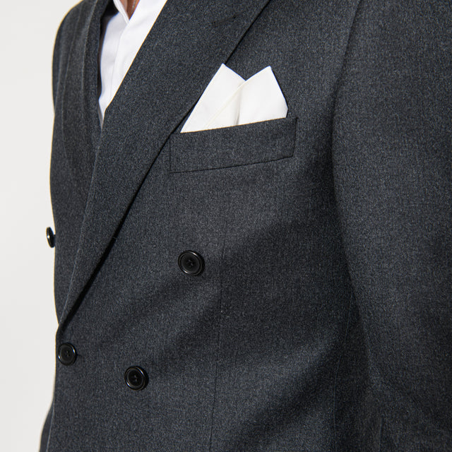 Costume Croisé "Florence" en Flanelle Gris Anthracite Reda