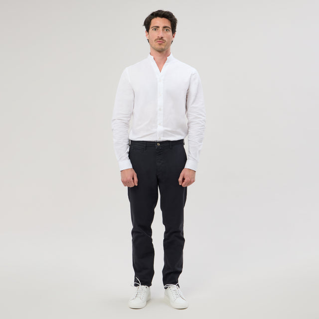 Chemise Col "Monte-Carlo" Blanche en Popeline de Coton