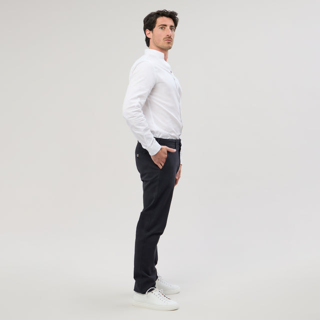 Chemise Col "Monte-Carlo" Blanche en Popeline de Coton