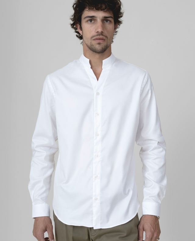 CHEMISE COL MONTE-CARLO BLANCHE ET POPELINE DE COTON