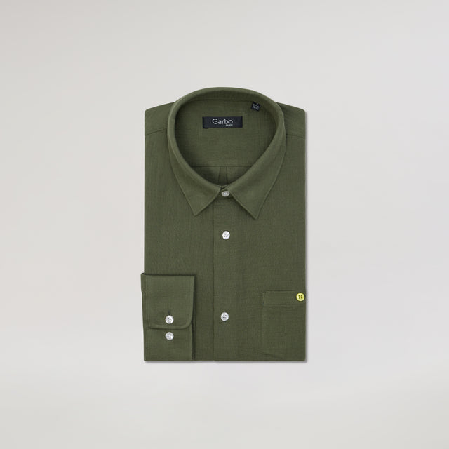 Chemise "Corfou" en Crêpe de Coton Kaki