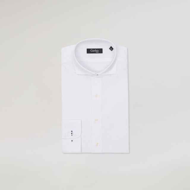 Chemise Col "Cutaway" en Lin et Coton Blanche
