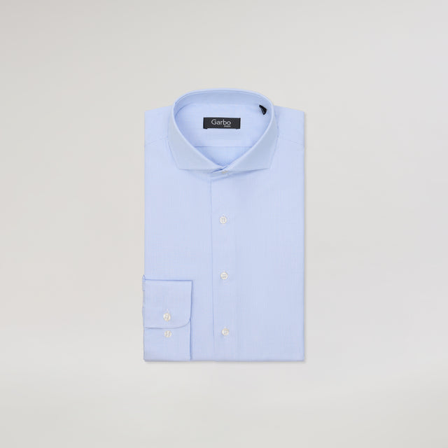 Chemise Col "Cutaway" Piquée Bleu Ciel