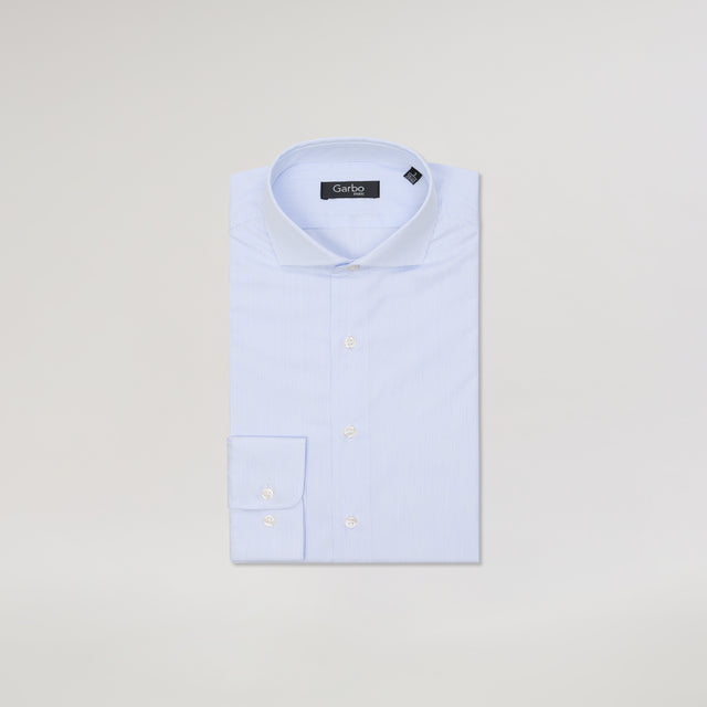 Chemise Col "Cutaway" à Petites Rayures Bleu Ciel