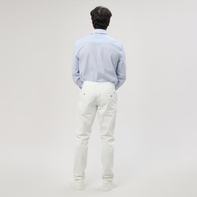 Chemise "Corfou" en Seersucker Rayé Ciel