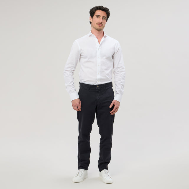 Chemise Col "Cutaway" en Lin et Coton Blanche