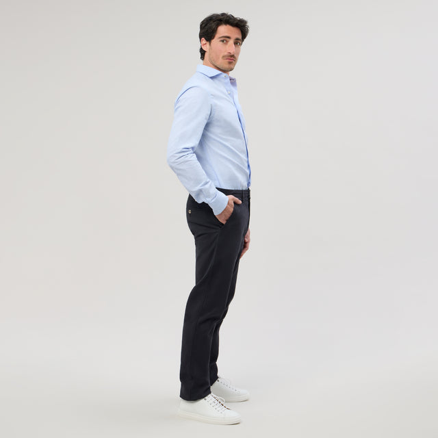 Chemise Col "Cutaway" en Lin et Coton Bleu Ciel