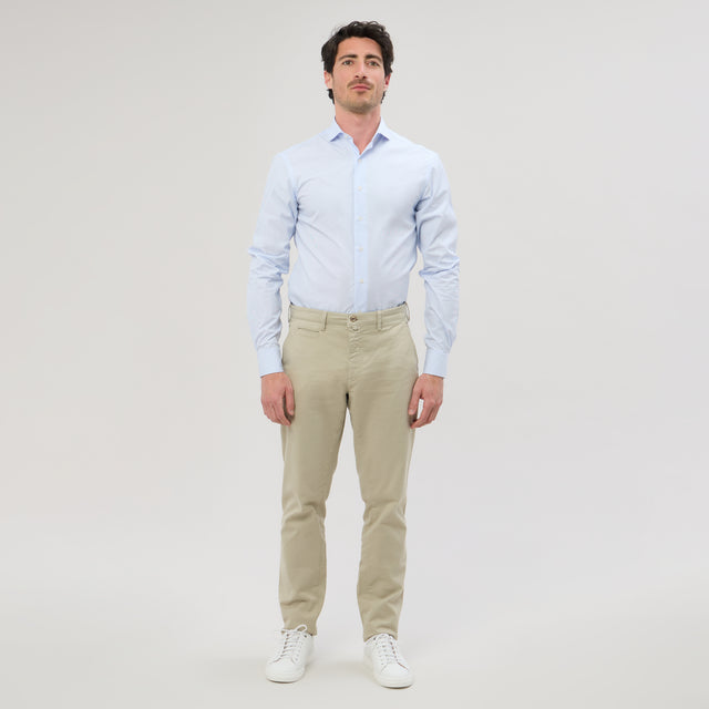 Chemise Col "Cutaway" à Petites Rayures Bleu Ciel