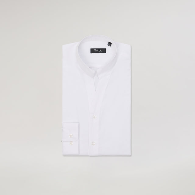 The Black "Monte-Carlo" Collar Shirt in Cotton Poplin