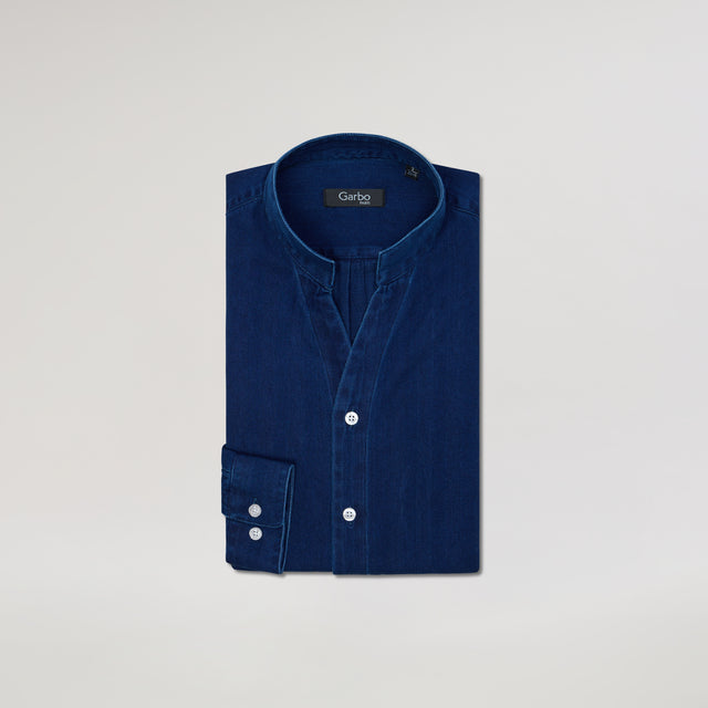 Chemise Col "Monte-Carlo" en Jean's à Chevrons