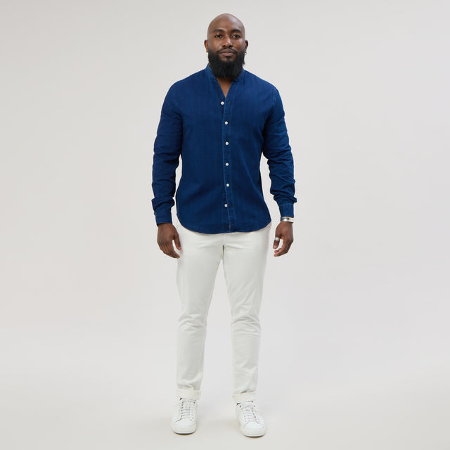 Chemise Col "Monte-Carlo" en Jean's à Chevrons
