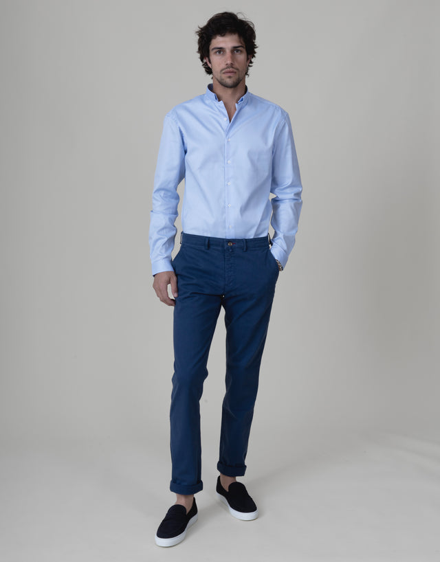 CHEMISE OFFICIER PIQUÉE BLEU CIEL