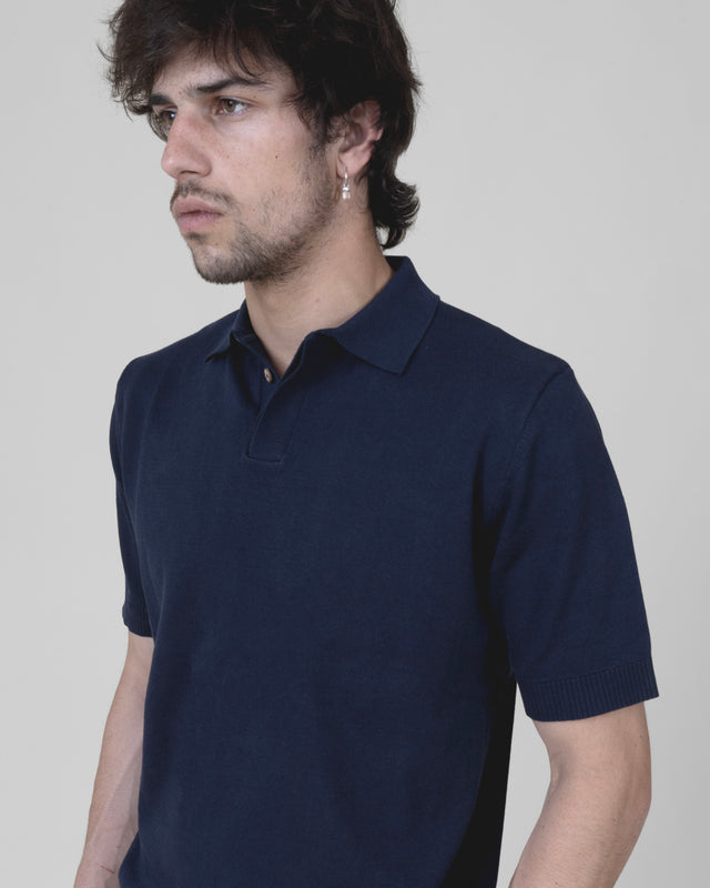 Polo "Eden Roc" Bleu Marine comme Gatsby