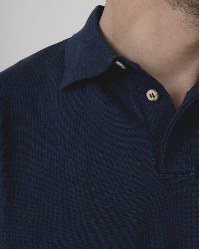 Polo "Eden Roc" Bleu Marine comme Gatsby