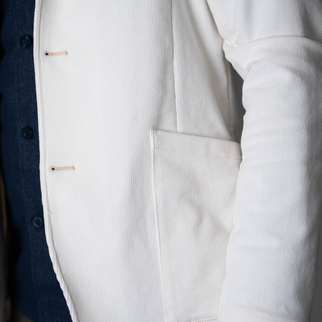 Veste Peintre "Beauclerc" Col Châle Ecru en Velours