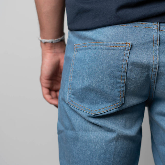 Bermuda en Jeans "Grande Plage" Bleu Ciel