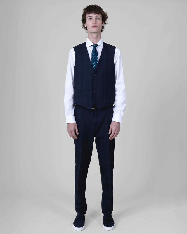 Gilet Prince de Galle "Péloponnèse" Bleu Marine Vitale Barberis Canonico