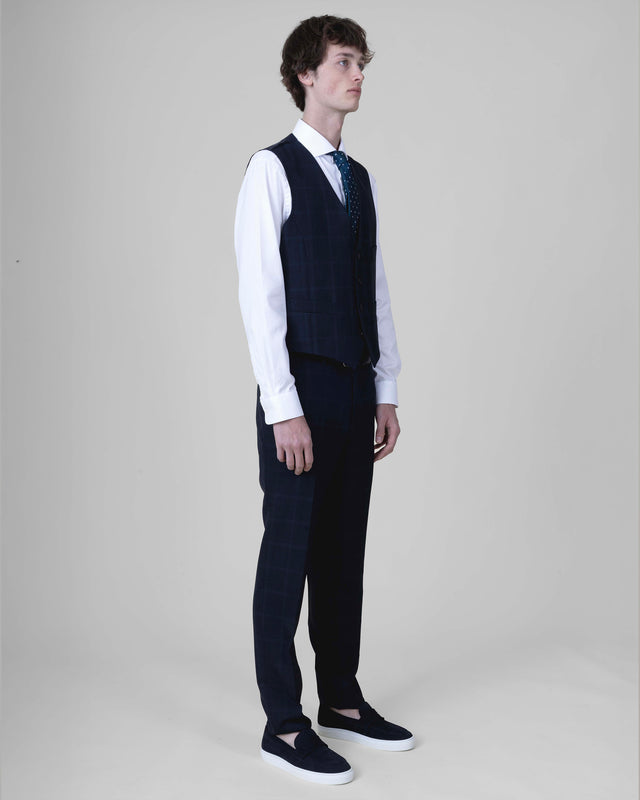 Gilet Prince de Galle "Péloponnèse" Bleu Marine Vitale Barberis Canonico