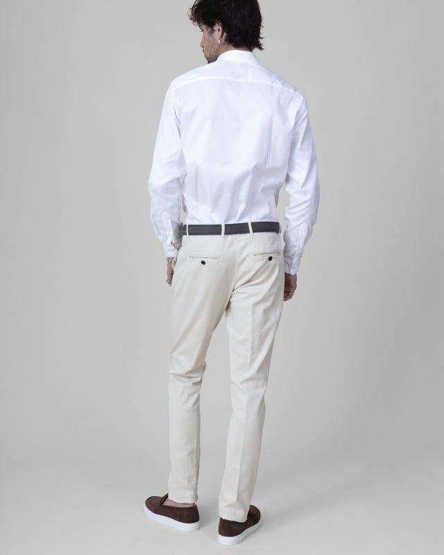 Pantalon "Giorgio" Chino Beige Clair / Ecru Coupe Slim