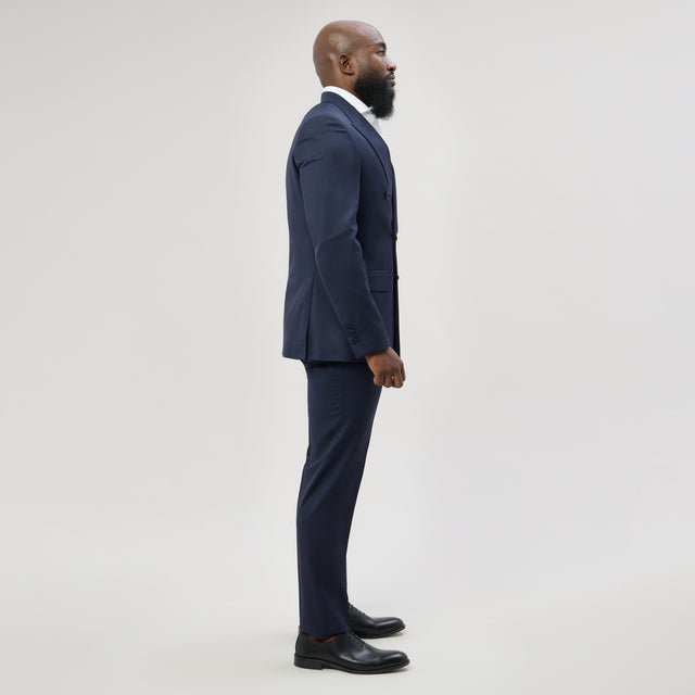 Costume Croisé Rayé "Grand Sperone" Bleu Marine à Fines rayures Vitale Barberis Canonico